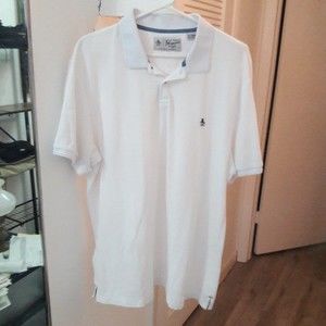 Original Penguin by Munsingwear White SS Polo Golf Shirt 100% Organic Cotton XL